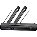 PylePro Professional Dual VHF Wireless Handheld Microphone System - 60 Hz to 12 kHz Frequency Response - 492.13 ft Operating Range 1 thumbnail image