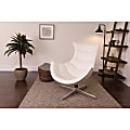 Flash Furniture Cocoon Swivel Chair, White/Silver 1 thumbnail image
