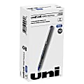uni-ball® Vision™ Needle Liquid Ink Rollerball Pens, Fine Point, 0.7 mm, Gray Barrel, Blue Ink, Pack Of 12