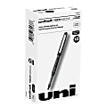 uni-ball® Vision™ Needle Liquid Ink Rollerball Pens, Micro Point, 0.5 mm, Black Barrel, Black Ink, Pack Of 12