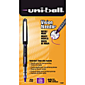 uni-ball® Vision™ Needle Liquid Ink Rollerball Pens, 0.5 mm, Micro Point, Black Barrel, Purple Ink, Pack Of 12