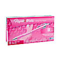 Paper Mate® FlexGrip Elite™ Retractable Ballpoint Pens, The Write For Hope®, Medium Point, 1.0 mm, Pink Barrel, Black Ink, Box Of 12 Pens