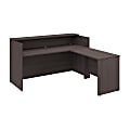 Bush Business Furniture Arrive 72"W L Shaped Reception Desk with Shelf, Storm Gray, Standard Delivery 1 thumbnail image