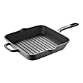 Masterpro Bergner Iron Grill Pan With Helper Handle, 10", Black