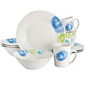 Gibson Home Blue Meadow 12-Piece Fine Ceramic Dinnerware Set, White/Multicolor 1 thumbnail image