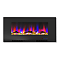 Cambridge Wall-Mount Electric Fireplace With Multicolor Flames, Driftwood Log, 42", Black