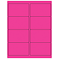 Office Depot® Brand Labels, LL179PK, Rectangle, 4" x 2 1/2", Fluorescent Pink, Case Of 800