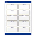Avery® Printable Labels With Sure Feed® Technology, S00-DNR-PRWGP10, Rectangle, 2" x 4", Glossy White, Preprinted Gold & Navy Border with Florals Design, Pack Of 100 1 thumbnail image