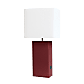 Lalia Home Lexington Table Lamp With USB Charging Port, 21"H, White/Red 1 thumbnail image