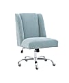 Linon Cooper Mid-Back Home Office Chair, Aqua/Chrome 1 thumbnail image