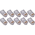4XEM 100 Pack Cat6 RJ45 Modular Ethernet Plugs for Stranded or Solid CAT6 Cable - 100 Pack Modular RJ45 Ethernet ends for Cat6 stranded or solid CAT6 cable - 1 x RJ-45 Male - Gold-plated Contacts