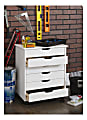 Linon Casimer 6 Drawer Wide Rolling Home Office Storage Cart White - Office  Depot