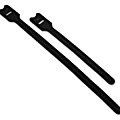 C2G 12in Screw-mountable Hook-and-Loop Cable Ties - 10pk - Cable Tie - Black - 10 Pack - 12" Length 1 thumbnail image