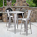 Flash Furniture Commercial-Grade Indoor/Outdoor Bar Stools, Silver, Set Of 4 Bar Stools 1 thumbnail image