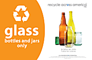 Recycle Across America Glass Standardized Recycling Label, GLASS-5585, 5 1/2" x 8 1/2", Orange 1 thumbnail image