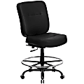 Flash Furniture Hercules Big & Tall LeatherSoft Drafting Chair, Black 1 thumbnail image