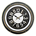 Realspace Round Wall Clock, 12", Gray Burlap/Matte Black