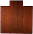 Anji Mountain Bamboo Deluxe Roll-Up Chair Mat, 55" x 57", 8 mm"-Thick, Dark Cherry