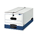 Bankers Box® Stor/File™ FastFold® Medium-Duty Storage Boxes, Letter Size, 24“D x 12" x 10", White/Blue, Case Of 12 - 00704 1 thumbnail image
