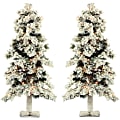 Fraser Hill Farm Snowy Alpine Trees With Clear Lights, 2', Set Of 2 1 thumbnail image