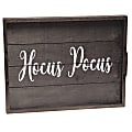 Elegant Designs Decorative Serving Tray, 2-1/4”H x 12”W x 15-1/2”D, Black Wash Hocus Pocus