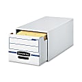Bankers Box® Stor/Drawer® File, Letter Size, 11 1/2" x 14" x 25 1/2", White/Blue, Pack Of 6