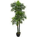 Nearly Natural Triple Areca Palm 66”H Artificial Tree With Pot, 66”H x 13”W x 13”D, Green 1 thumbnail image