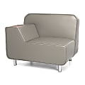 OFM Serenity Series Lounge Chair With Right Armrest, Taupe/Chrome
