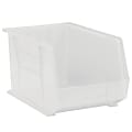Partners Brand Plastic Stack & Hang Bin Boxes, Medium Size, 10 3/4" x 8 1/4" x 7", Clear, Pack Of 6