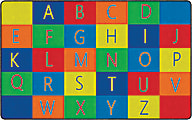 Flagship Carpets Alphabet Seating Rug, 7' 6" x 12', Multicolor