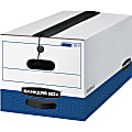 Bankers Box® Liberty® Plus Storage Boxes With String & Button Closure, 24" x 12" x 10", Letter, 60% Recycled, White/Blue, Case Of 12 1 thumbnail image