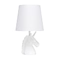 Simple Designs Sparkling Unicorn Table Lamp, 16”H, White/Iridescent