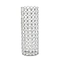 Elegant Designs Ellipse Crystal Decorative Vase, 11-1/4"H x 4"W x 4"D, Chrome