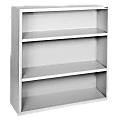 Lorell® Fortress Series Steel Modular Shelving Bookcase, 3-Shelf, 42-1/2"H x 34-1/2"W x 13"D, Light Gray