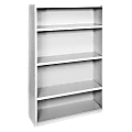 Lorell® Fortress Series Steel Modular Shelving Bookcase, 4-Shelf, 60"H x 34-1/2"W x 13"D, Light Gray 1 thumbnail image