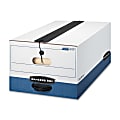Bankers Box® Liberty® Plus Storage Boxes With String & Button Closures, Legal Size, 24" x 15" x 10", 60% Recycled, White/Blue, Case Of 12 1 thumbnail image