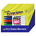 CLI Dry Erase Markers Set Display - Bullet Marker Point Style - Green, Red, Blue, Black - 12 / Display Box 1 thumbnail image