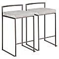 LumiSource Fuji Stacker Contemporary Counter Stools, Light Gray Cowboy Seat/Antique Frame, Set of 2 Stools 1 thumbnail image