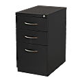 Lorell® 19"D Vertical 3-Drawer Premium Mobile File Cabinet, Black