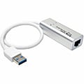 Eaton Tripp Lite Series USB 3.0 SuperSpeed to Gigabit Ethernet NIC Network Adapter RJ45 10/100/1000 Aluminum White - U336000GBAL 1 thumbnail image