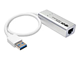 Tripp Lite USB 3.0 SuperSpeed to Gigabit Ethernet NIC Network Adapter RJ45 10/100/1000 Aluminum White - Network adapter - USB 3.0 - Gigabit Ethernet - silver