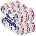 Tape Logic® Do Not Break Stretch Wrap Preprinted Carton Sealing Tape, 3" Core, 2" x 110 Yd., Red/White, Pack Of 18