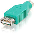 C2G - Keyboard / mouse adapter - PS/2 (M) to USB (F) - green 1 thumbnail image