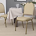 Flash Furniture HERCULES Series Dome Back Stacking Banquet Chair, Beige/Gold 1 thumbnail image