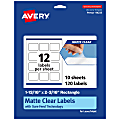 Avery® Permanent Labels With Sure Feed®, 94233-CMF10, Rectangle, 1-13/16" x 2-3/16", Matte Clear, Pack Of 120 1 thumbnail image