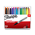 Sharpie®Permanent Markers, Fine Point, Assorted Colors, Set Of 24, Pouch 1 thumbnail image