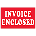 Tape Logic® Preprinted Shipping Labels, DL1208, Invoice Enclosed, Rectangle, 3" x 5", Red/White, Roll Of 500 1 thumbnail image