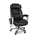 OFM ORO Ergonomic Bonded Leather High-Back Tablet Chair, Black/Silver