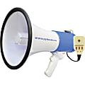 Pyle 50W Megaphone Bullhorn With Record/Siren/Talk Modes, 9-1/2”H x 9-1/4”W x 13-1/2”D, White/Blue 1 thumbnail image