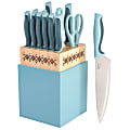 Spice by Tia Mowry Savory Saffron 14-Piece Stainless Steel Cutlery Set, Blue